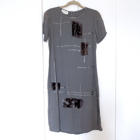 One Piece Dress in Dark Gray w/ Appliqués - Picture 1 of 6